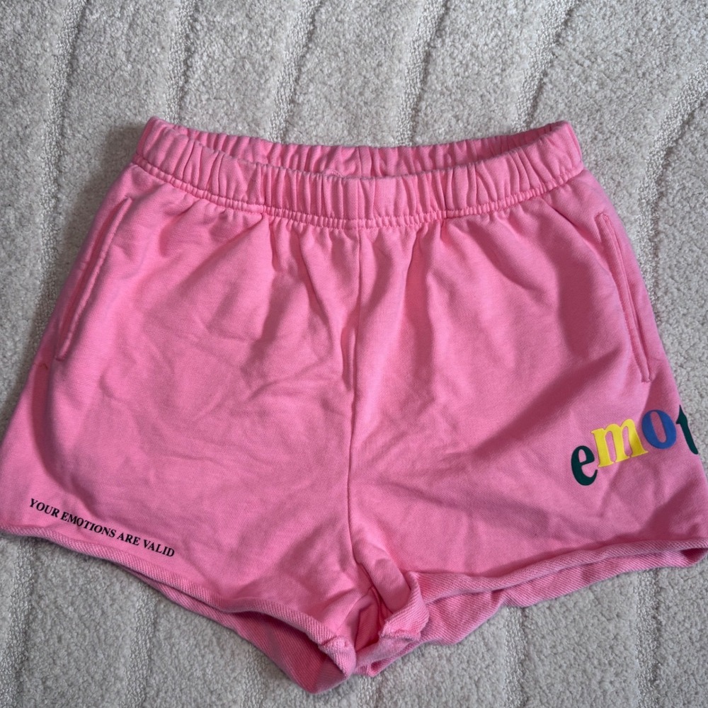 The Mayfair Group Emotional Pink Sweat Shorts Your Emotions Are Valid Cotton S/M